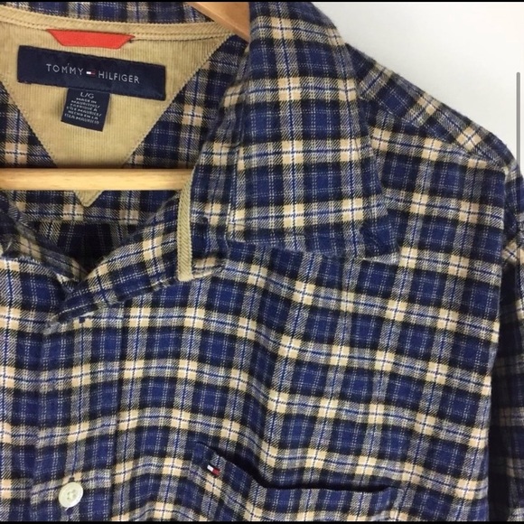 TOMMY HILFIGER Plaid Flannel Button Down Shirt | L - Picture 3 of 7